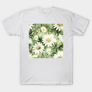 Watercolor Wildflower Daisy Pattern 2 T-Shirt